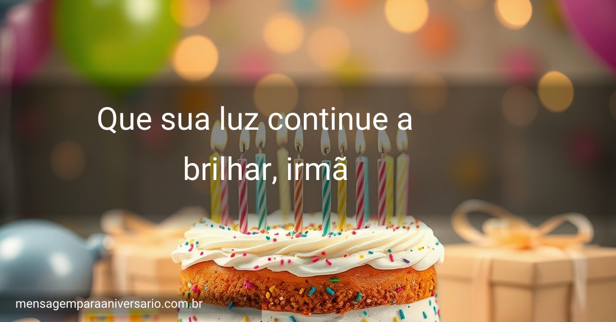 Cena festiva com um bolo vibrante, velas coloridas, balões, confete espalhado e suaves luzes bokeh.