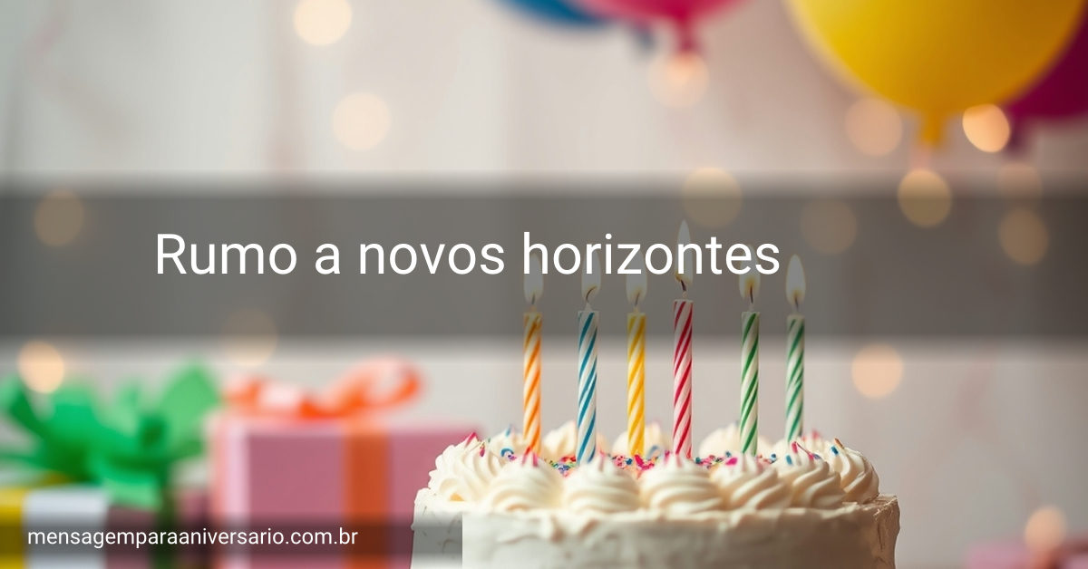 Cena de festa de aniversário com bolo, velas acesas, balões coloridos e confetes.