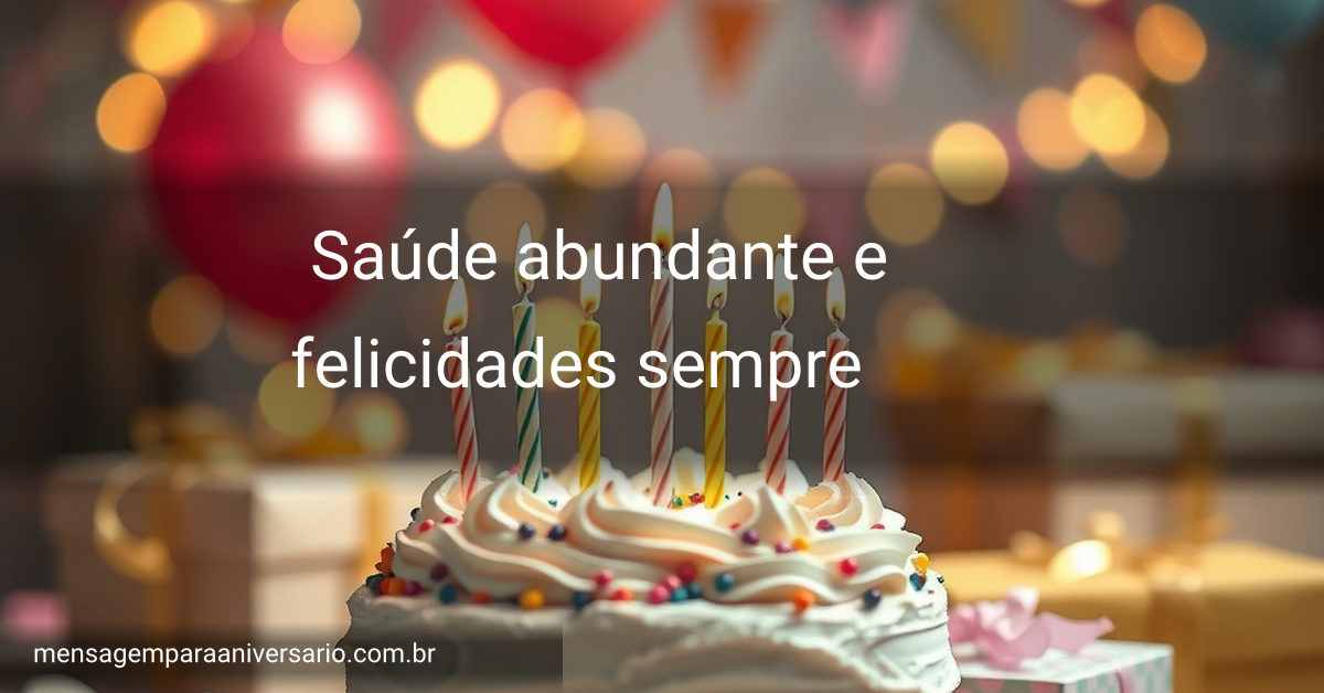 Cena festiva de aniversário com bolo, velas, balões, confete, presentes e luzes bokeh.
