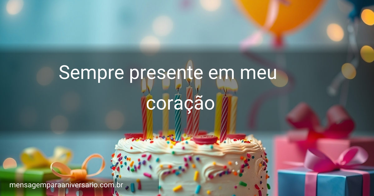 Cena festiva de aniversário com bolo colorido, velas acesas, balões, confete e luzes suaves.