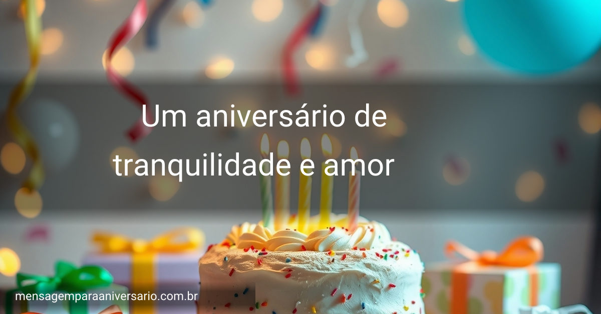 Uma cena festiva de aniversário com um bolo lindamente decorado, luzes suaves e serpentinas coloridas.