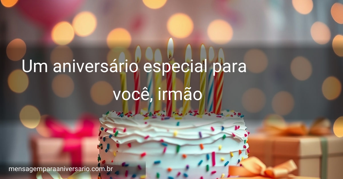 Uma mesa de aniversário decorada com um bolo colorido, velas acesas, balões de diferentes cores e confetes espalhados, criando um ambiente festivo.