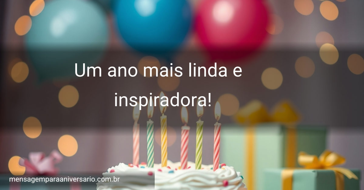Cena festiva de aniversário com bolo, velas, balões, confete e presentes.