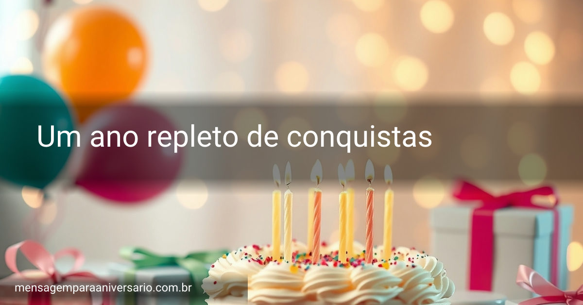 Cena festiva de aniversário com bolo, velas, balões, confetes e luzes bokeh.