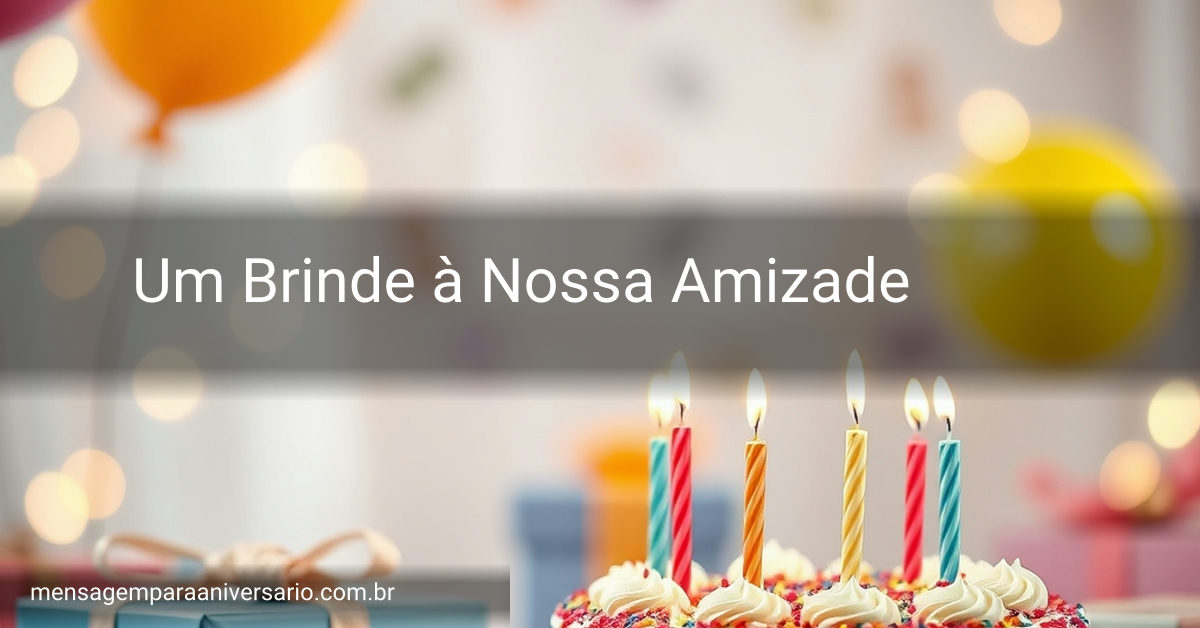 Uma cena colorida de aniversário com decorações festivas e presentes.