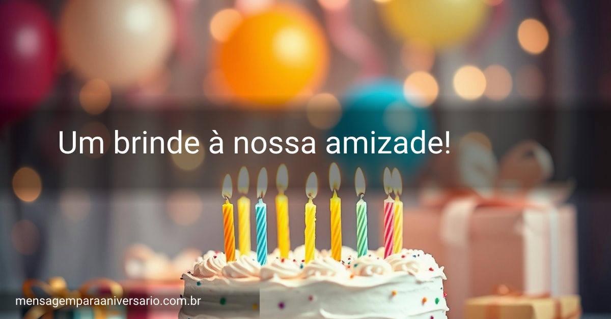 Cena festiva de aniversário com bolo, velas, balões, confete, presentes e luzes bokeh.