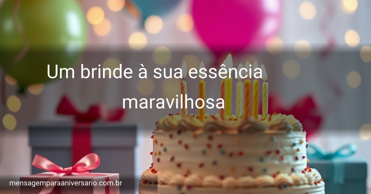 Uma cena festiva de aniversário com bolo, velas, balões, confete, presentes e luzes bokeh.
