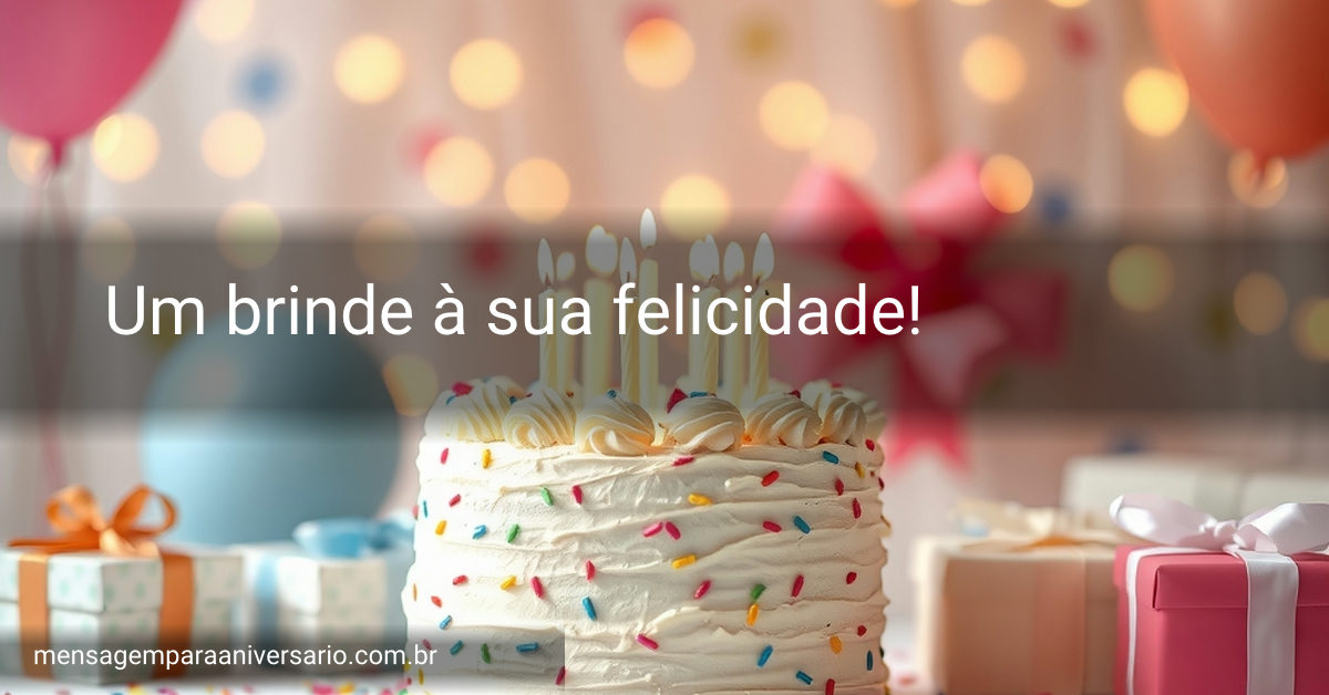 Uma linda festa de aniversário com um bolo decorado, velas, balões coloridos flutuando, confete espalhado e presentes cuidadosamente empilhados, tudo iluminado 