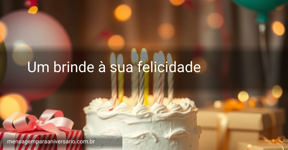 Cena festiva de aniversário com bolo, velas, balões, confete e luzes bokeh.