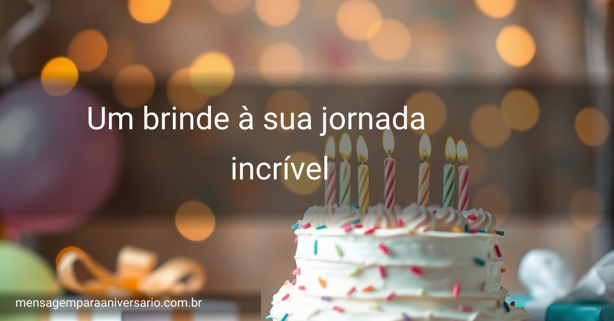 Cena festiva de aniversário com bolo, velas, balões, confete e luzes brilhantes.
