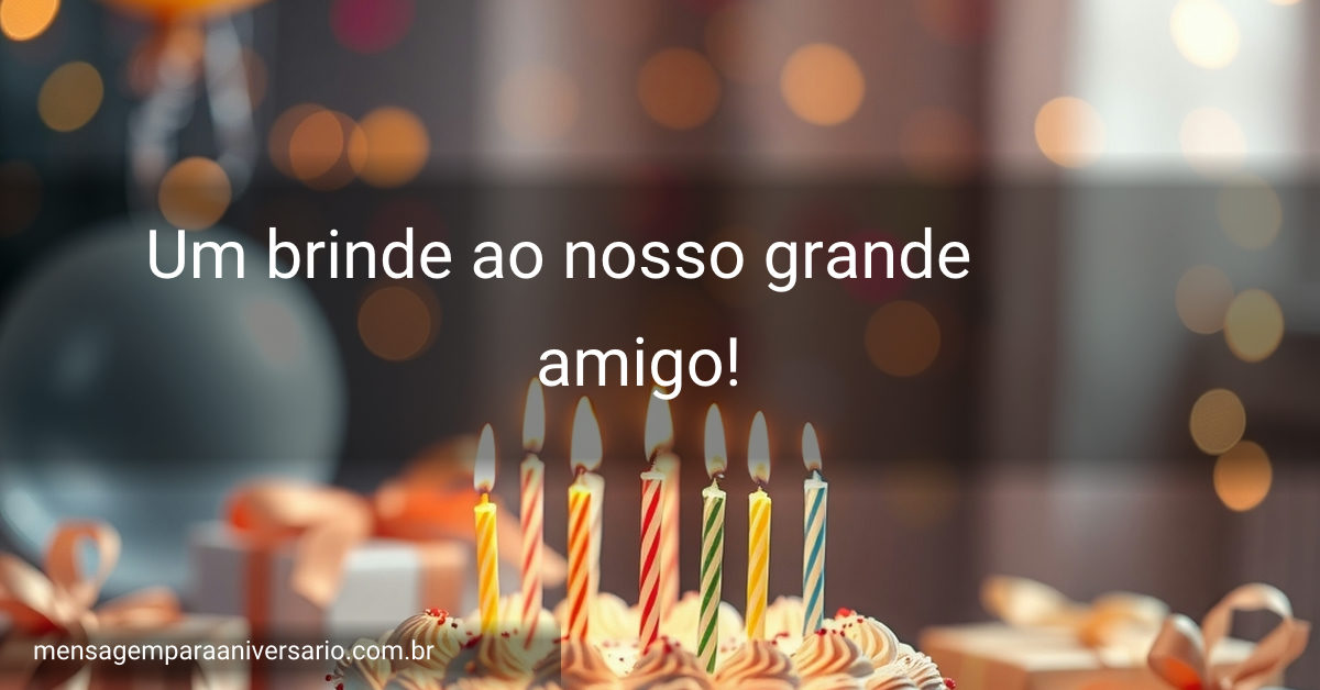 Uma mesa decorada com um bolo de aniversário, velas acesas, balões coloridos, confetes espalhados e presentes variados.