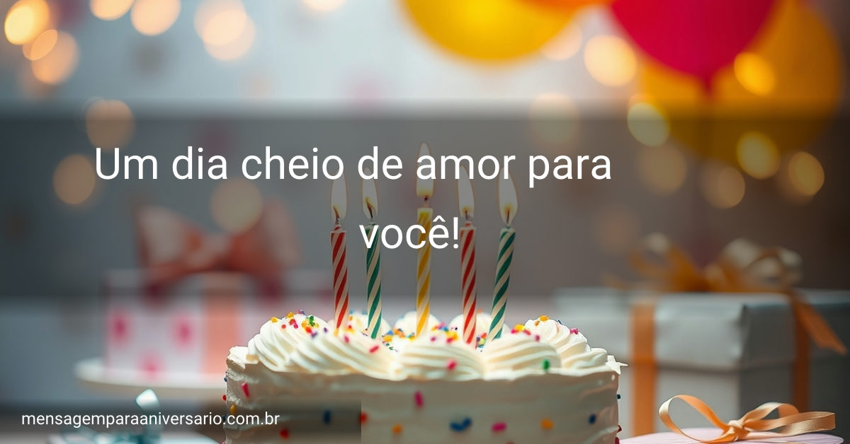 Um ambiente festivo com um bolo decorado, velas prontas para serem apagadas, balões em várias cores e confetes espalhados.