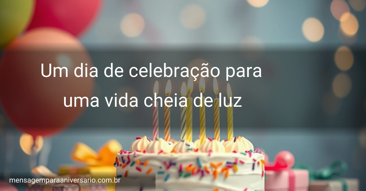 Uma cena festiva de aniversário com um bolo, velas, balões e confete, criando um ambiente alegre.