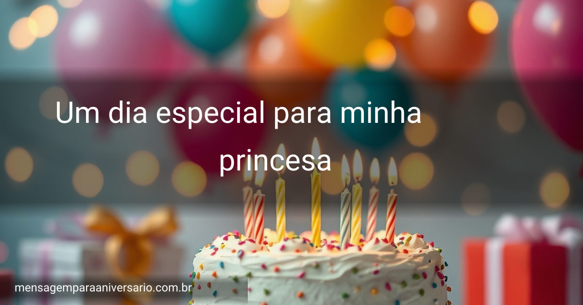 Uma linda cena de aniversário com um bolo decorado, velas acesas, balões coloridos, confete e luzes bokeh ao fundo.
