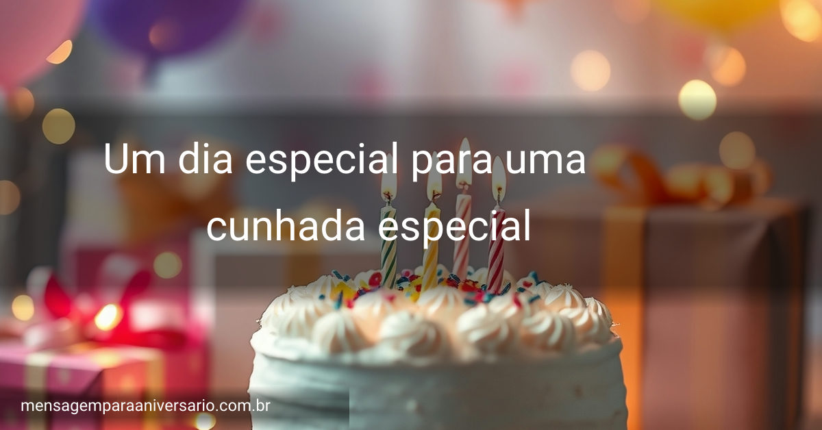 Uma cena vibrante de celebração de aniversário com bolo, balões, presentes e decoração festiva.