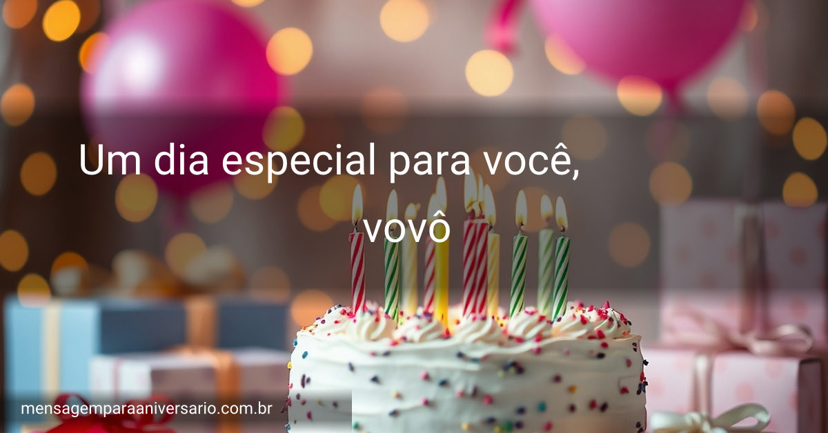 Cena festiva de aniversário com bolo, velas, balões, confetes e presentes.