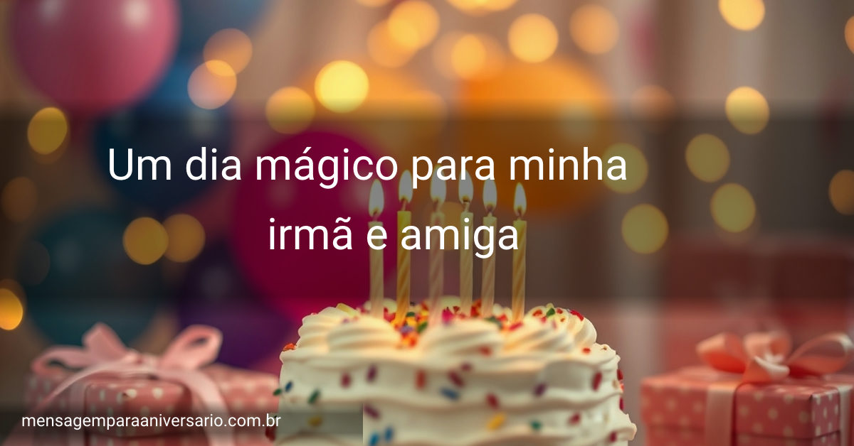 Cena festiva de aniversário com bolo, velas, balões, confete, presentes e luzes desfocadas.