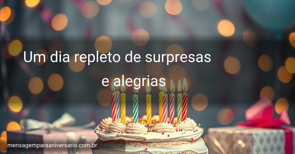 Uma mesa de festa adornada com um bolo delicioso, velas, balões coloridos e presentes, criando uma atmosfera mágica.