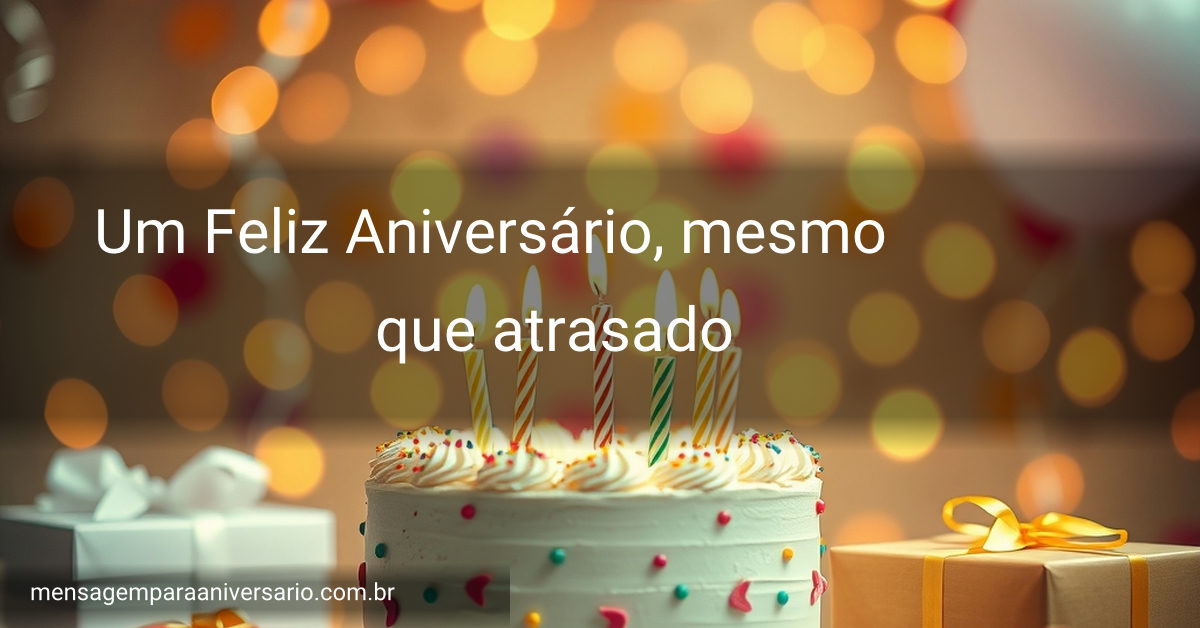 Uma cena festiva de aniversário com bolo, velas acesas, balões coloridos, confete e luzes bokeh.