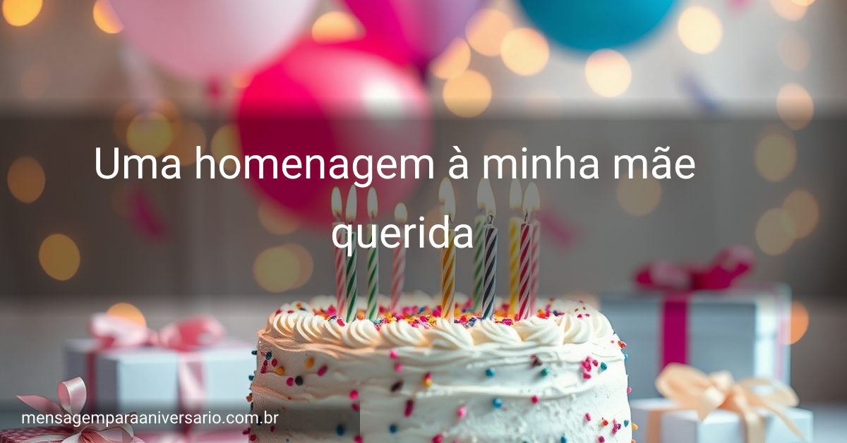 Cena festiva de aniversário com bolo, velas, balões, confetes e presentes.