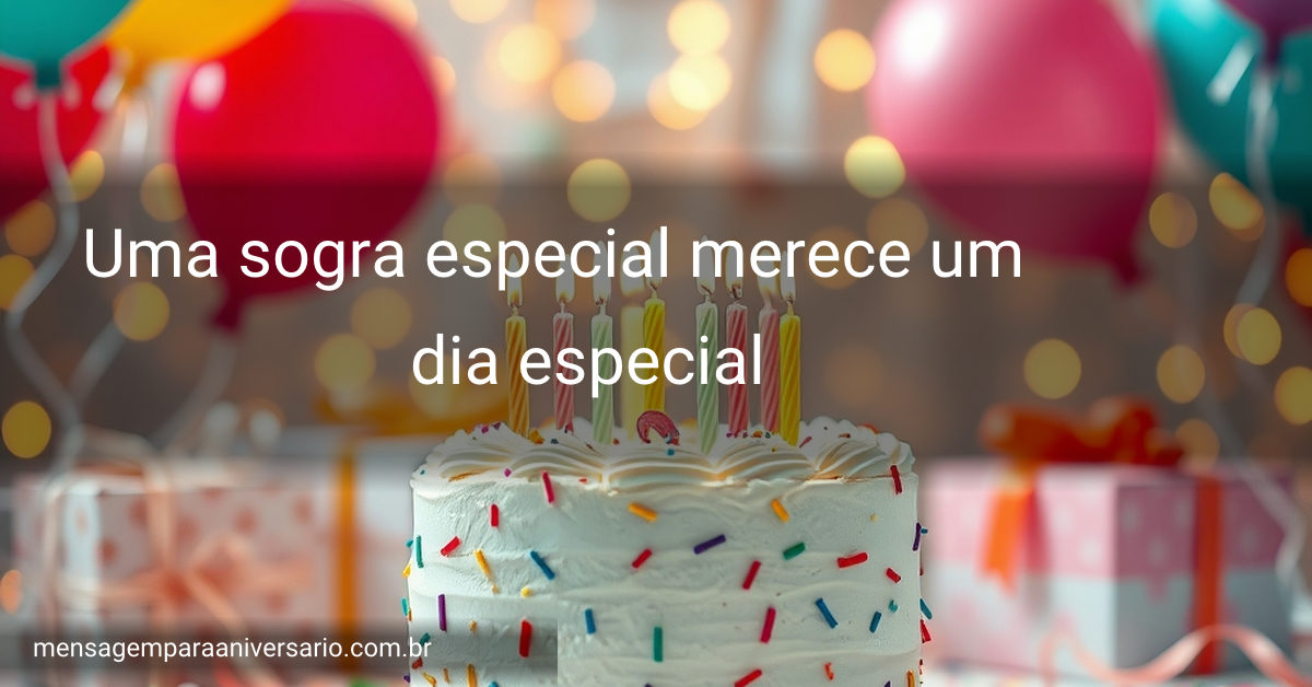 Cena de aniversário com balões coloridos, um bolo bonito com velas acesas, confete espalhado e luzes brilhantes ao fundo