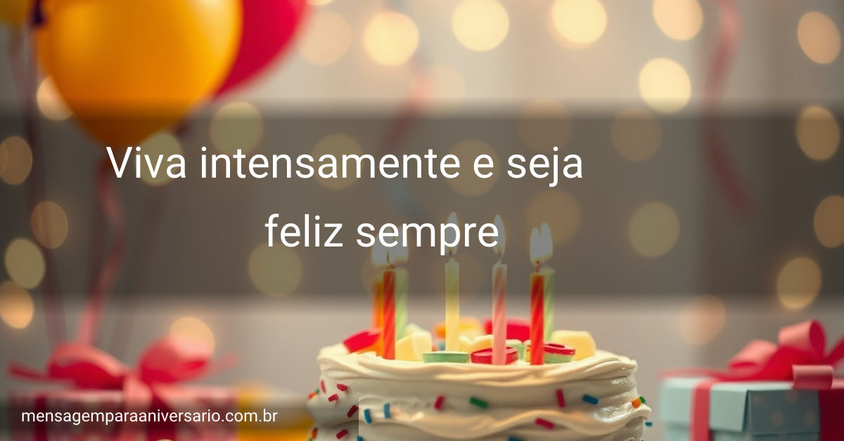Cena festiva de aniversário com bolo, velas, balões e confetes.