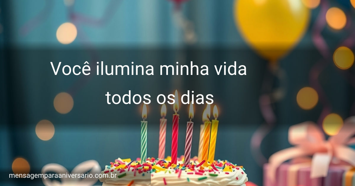 Cena festiva de aniversário com bolo colorido, velas acesas, balões, confete e luzes bokeh.