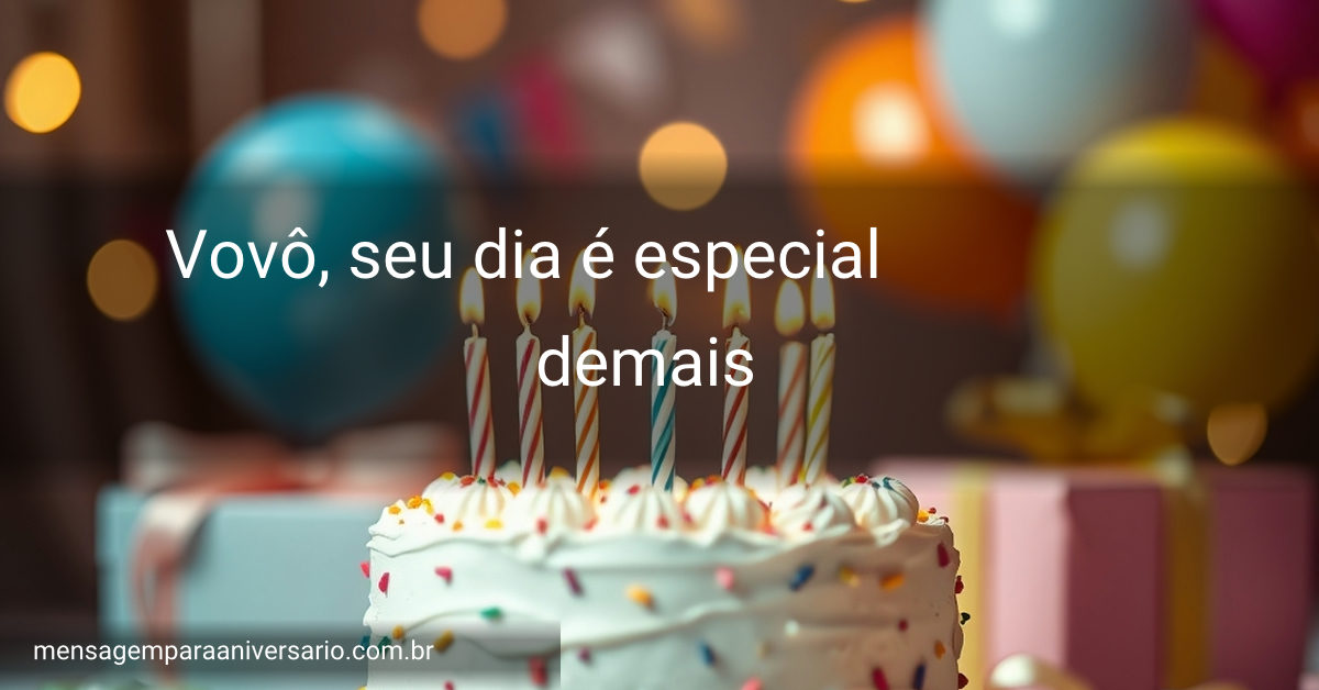 Cena festiva de aniversário com bolo, velas, balões, confetes e presentes.